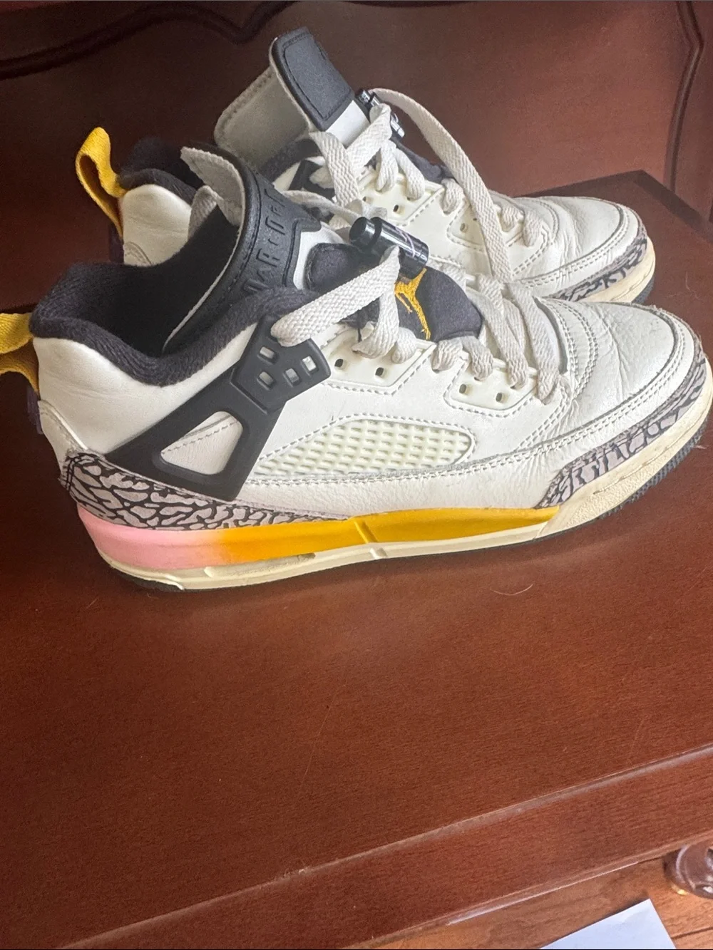 Jordan Spizike Kids White, Black, Pink, Yellow Gradient Sneakers